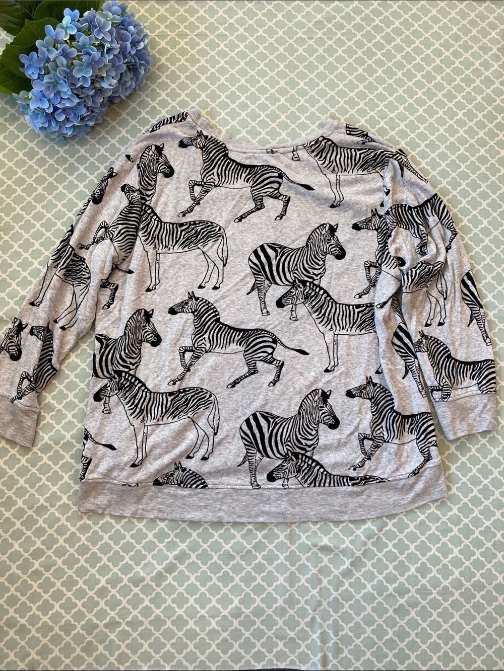 Jane & Delancey Zebra Flocked Sweater/Sweatshirt Boxy 1X - Picture 5 of 8